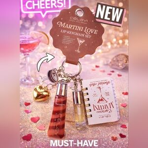Martini Love Lip Keychain Set | CélaVi | Gloss, Lip Oil, Mini Notebook